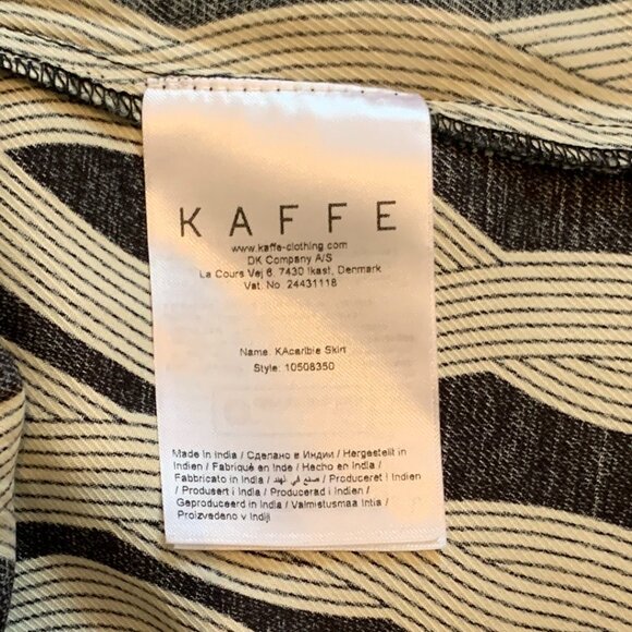 Kaffe KAcarlbie Skirt Womens Sz 42 Black Rope Print Knee Lenght 2 Pockets NWT - Picture 7 of 8
